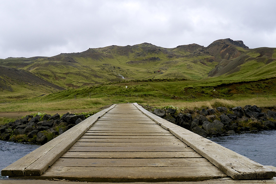 The bridge across the river makes the hike a bit easier.